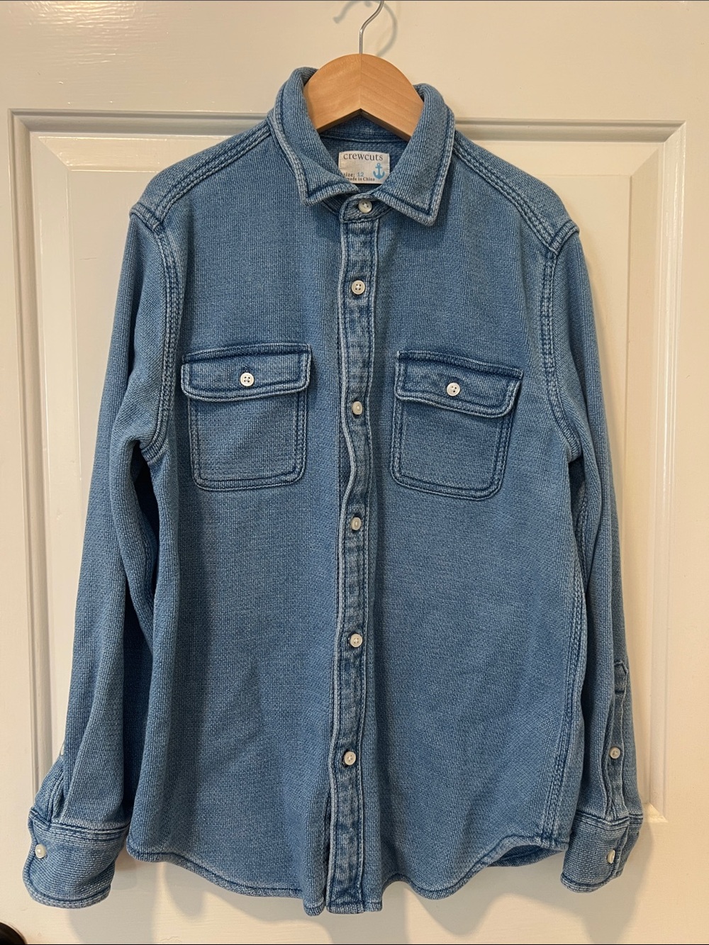 Crewcuts Light Blue Thick Denim Button-Front Shirt